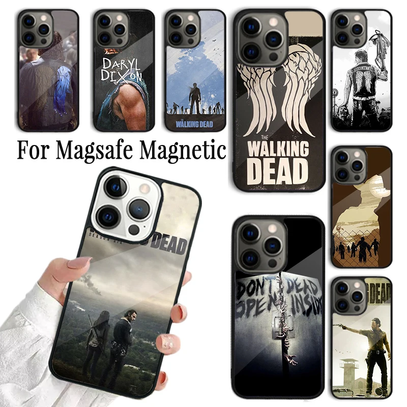 Coque Phone Case For iPhone 16 15 14 13 12 Mini 11 Pro Max Plus Magsafe Magnetic Wireless Charging Cover The Walking Dead