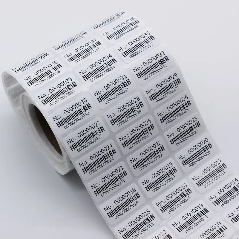 1000pcs Labels 30x15mm running number Consecutive Number Serial Numbers with Barcode Inventory Stickers/Adhesive paper sticker
