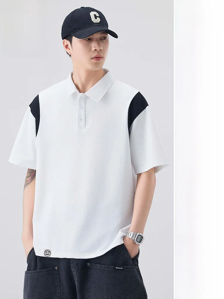 

Мужская летняя повседневная рубашка Paul Frank American Slim Fit с коротким рукавом, воротником и цветными вставками, с принтом обезьяны