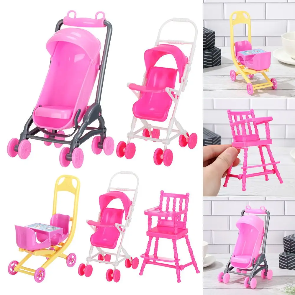 Gift Plastic Car Scene Model Infant Carts Dolls Accessories Dollhouse Furniture Miniature Baby Stroller