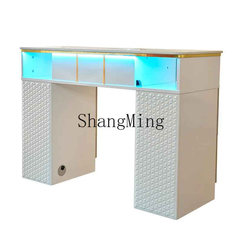 

ZYYmanicure table single and double rock slab manicure table with wireless charging desktop vacuum cleaner for nail salons