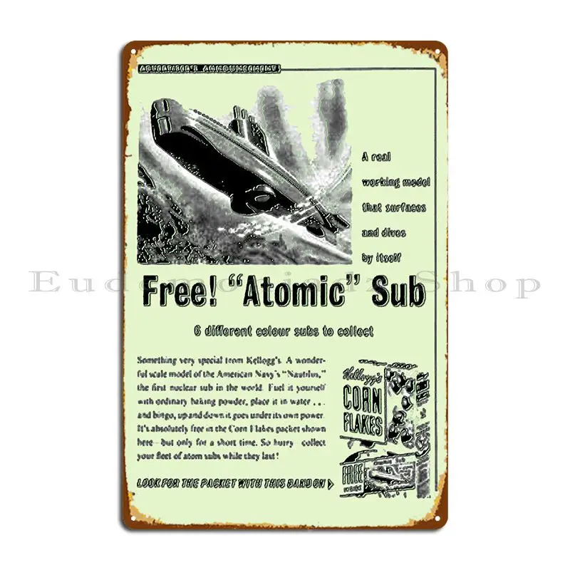 Free Atomic Sub Cornflakes Packet Toy Metal Sign Sign Pub Wall Decor Print Wall Decor Tin Sign Poster