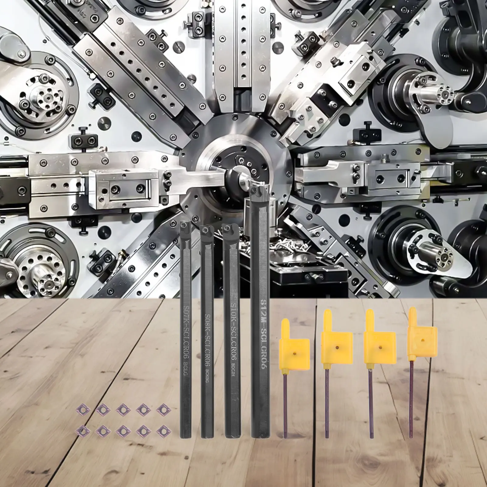 Optimize your machining performance 4p SCLCR06S07KS08S10KS12M turning tool holder + 10PC CCMT060204 carbide insert