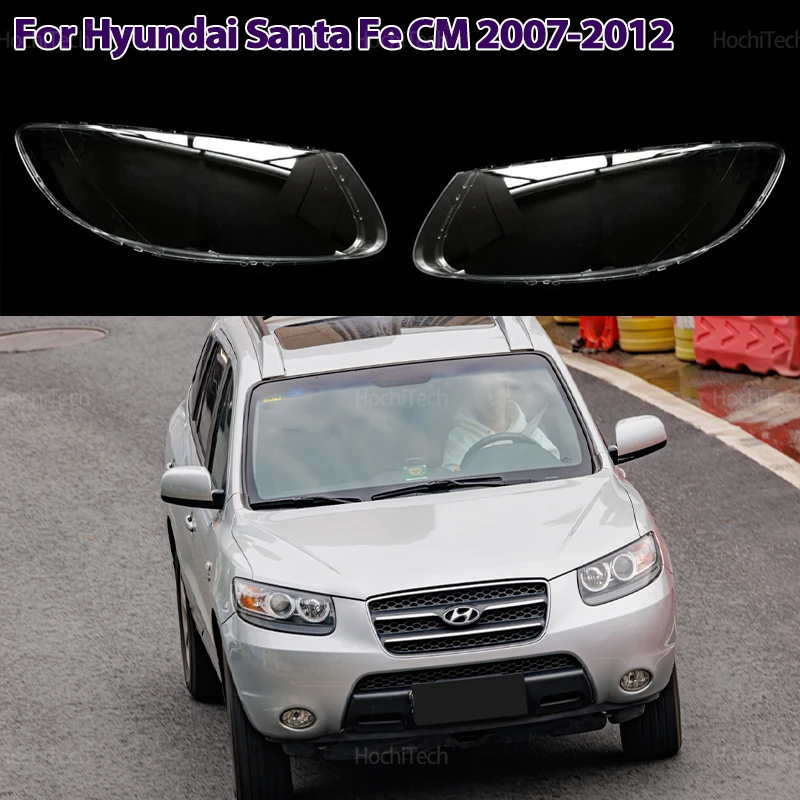 Car Headlight Cover Lampshade HeadLamp Clear Lens Cover Bright Shell Cover For Hyundai Santa Fe CM 2007-2012 Lampcover Glass