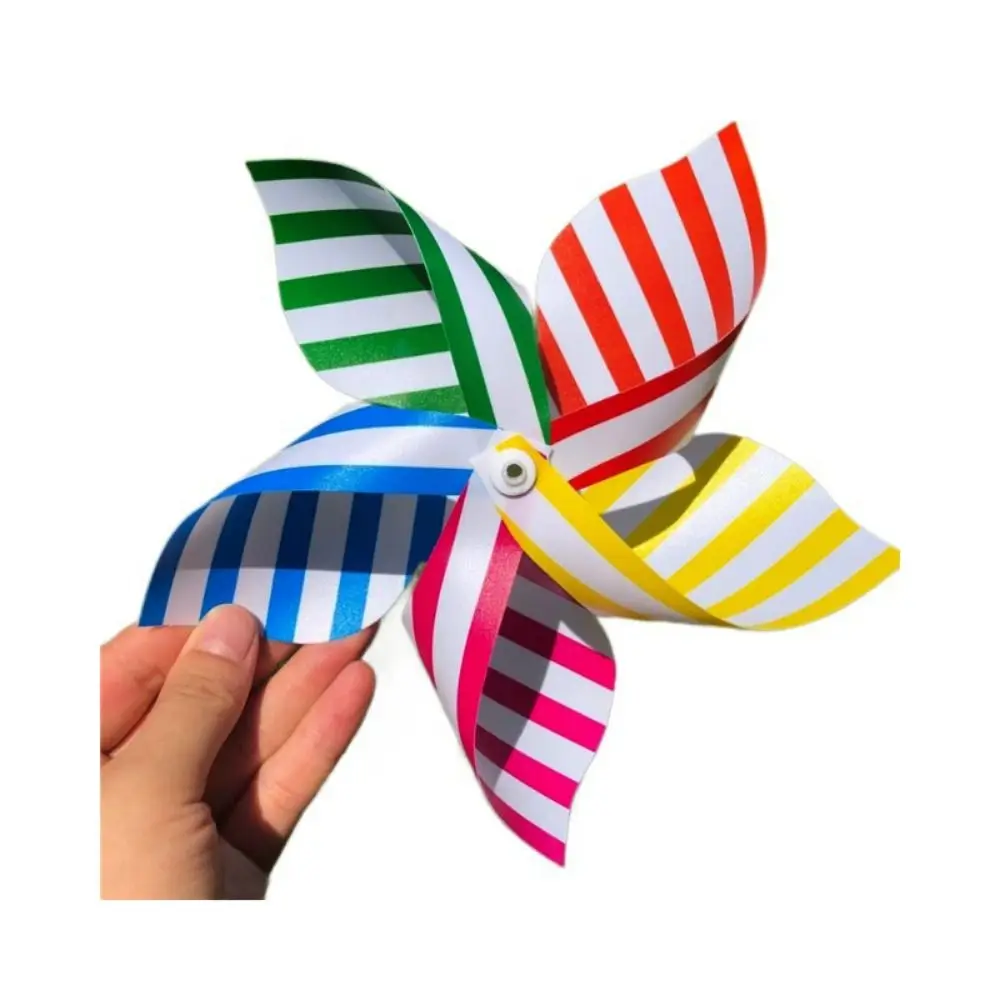 10pcs/set with Rope Strings Colorful Arch Corridor Windmill Colorful Plastic Striped Circular Suspension Windmill Handmade