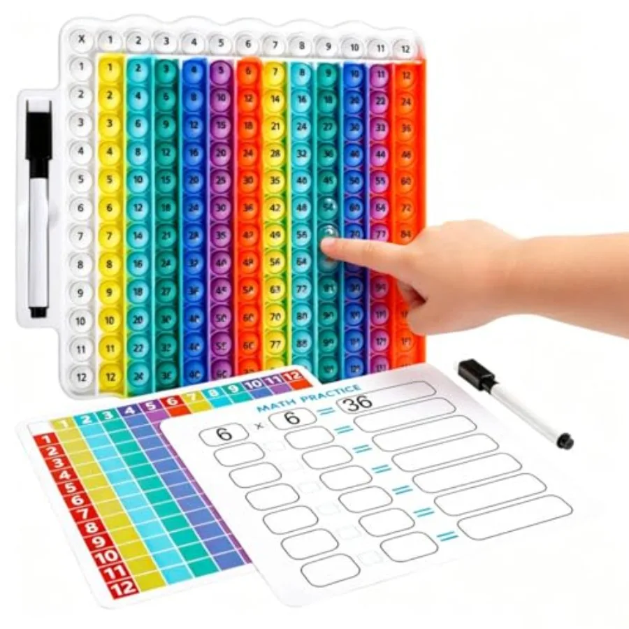 

Multiplication Table Game Learning Toy Pop Multiplication Flash Cards 3rd Grade Fidget Math Game Toy 12x12 Educational Desktop