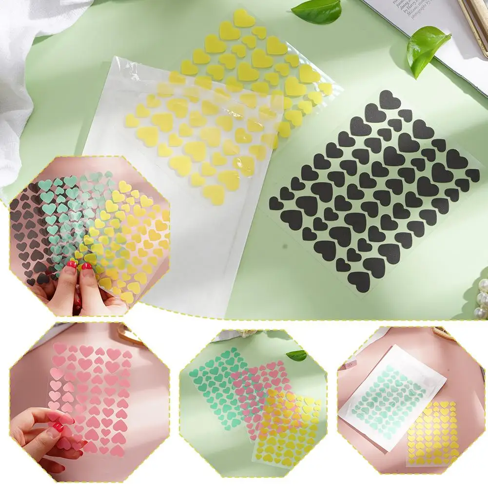 60 قطعة ملونة بولي ايثيلين على شكل قلب حب الشباب ملصق غير مرئية حب الشباب غطاء إزالة بثرة التصحيح الوجه بقعة غطاء أداة العناية بالبشرة المكياج #2