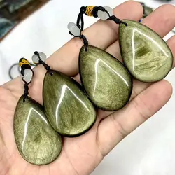 Golden Obsidian Necklace Pendant Natural Gemstone Jewelry Pendant For Women For Man For Gift Wholesale !