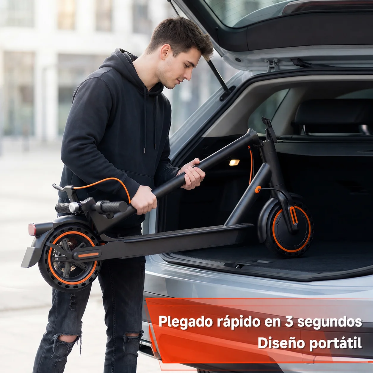 TODIMART T3S T6S Patinete Eléctrico para Adultos Plegable Ligero Urbano Batería 36V 7.8Ah Autonomía 20-30KM Neumáticos Macizos de Panal 8.5 Pulgadas Control APP Doble Freno Carga 120KG