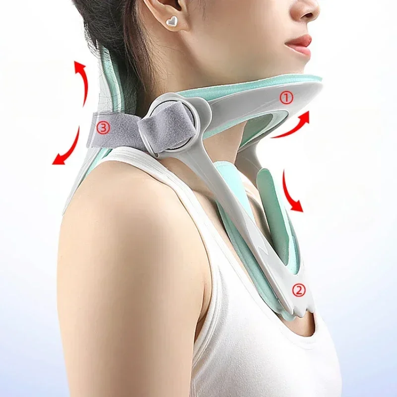 Adjustable Cervical Traction Device Posture Corrector Cervical Collar Neck Braces Support Stretcher Spine Protector Pain Relief