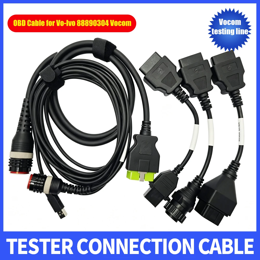 Heavy Duty Truck Diagnostic OBD Cable 88890304 for Vocom Interface Test Connection Wire  for Volvo Vehicle Fault Diagnosis