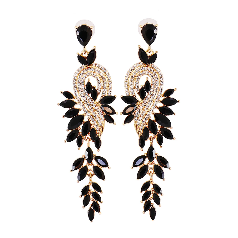 New Black Halloween Rhinestone Dangle Earrings High-Quality Crystal Drop Cute Earring Fashion Jewelry For Women Gift 2022