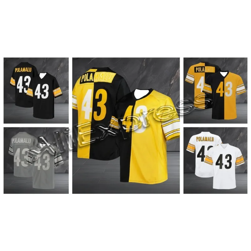 Newest Arrival Summer Troy Polamalu Steelers Retired Player Rugby Jersey #43 Training Jersey Rugby Uniform for Adult