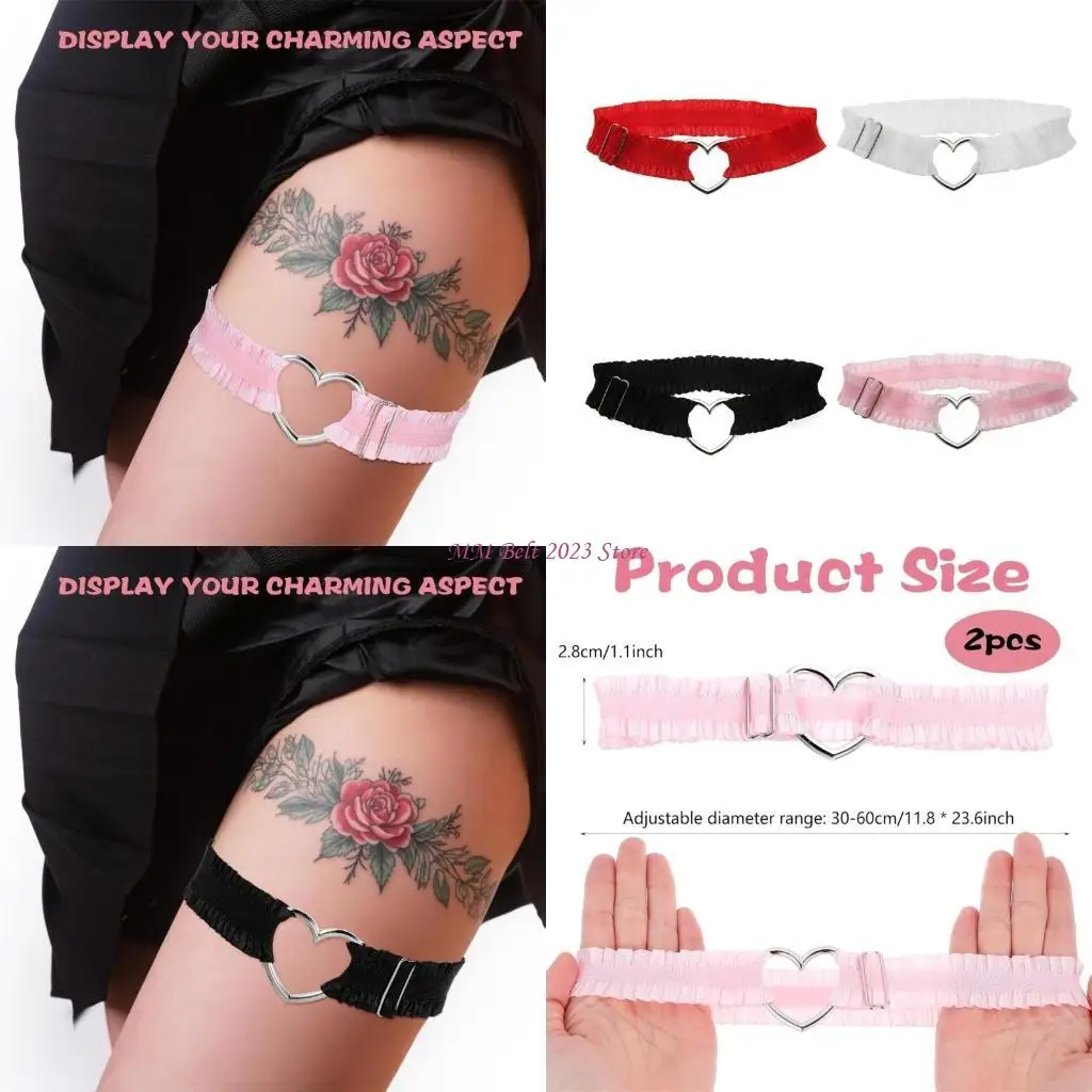 49me-コスプレ-ダーク太ももガーター-レッグガーター-レースシャーリングベルト付き-パフォーマンス用