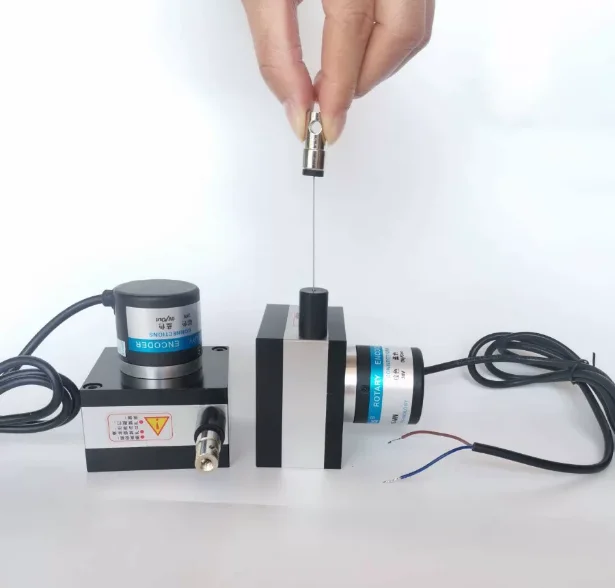 Draw Wire Encoder 1-5m, Rope Displacement Sensor, Linear Length Measurement Tool for Industrial Automation