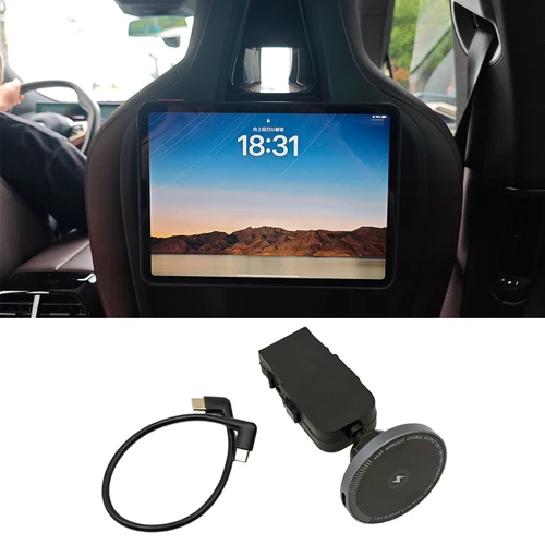 Para BMW X6 X5 X3 X7 I5 I7 IX 2022 2023 2024 2025 almohadilla para asiento trasero de coche soporte magnético para teléfono embellecedor de cargador inalámbrico de 18W
