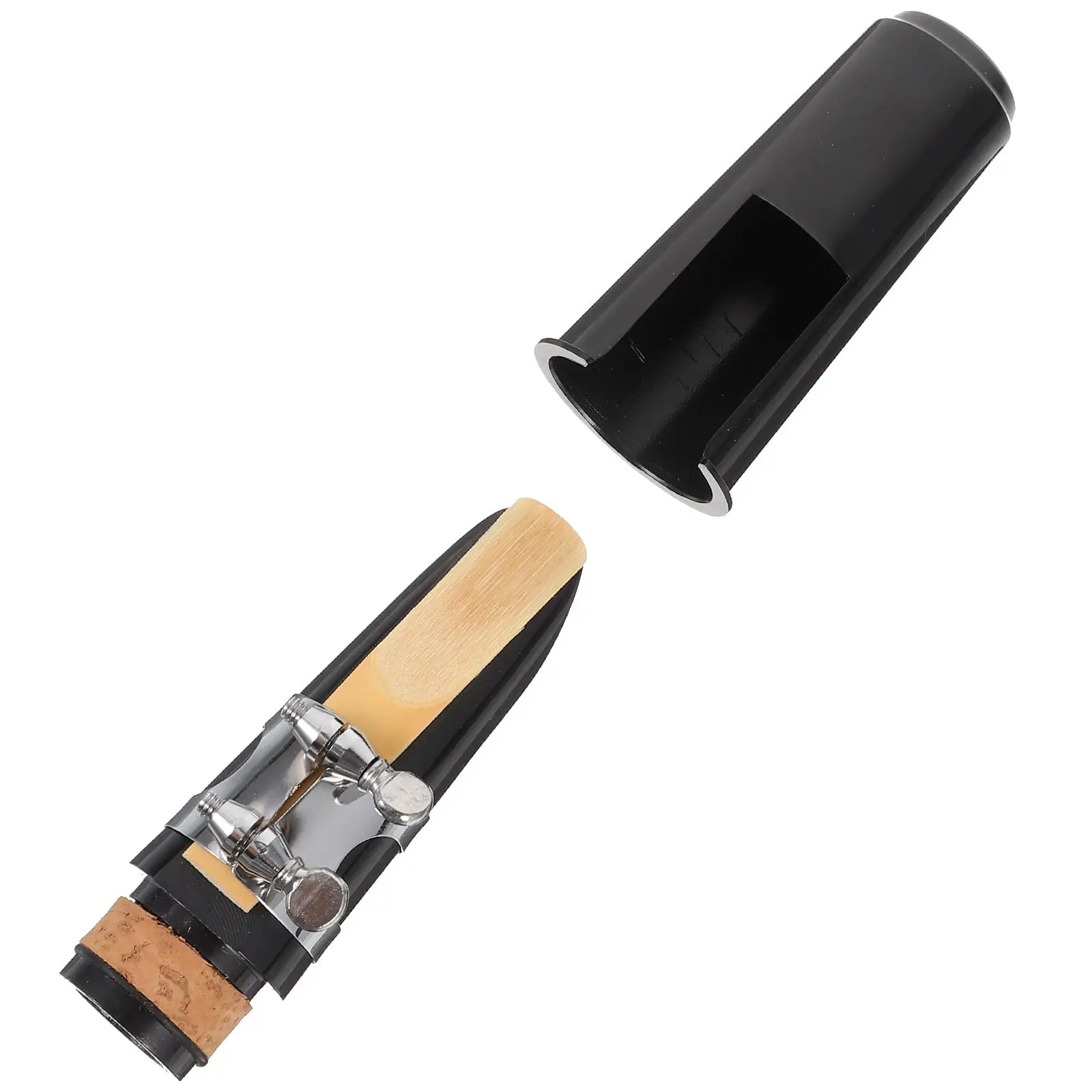 

Clarinet Mouthpiece Set Black Bamboo Cap B Flat Wind Instrument Accessories Durable Plastic Metal Clarinet Reed