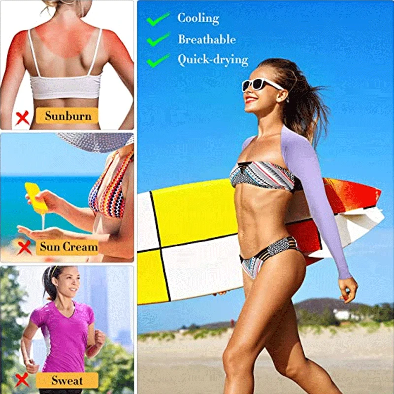 Open Front Shrugs Tops Women Cooling Arm Sleeves Cropped Tops Outdoor Sun Protection Cooler Shrug Arms Wrap Long Sleeves Unisex