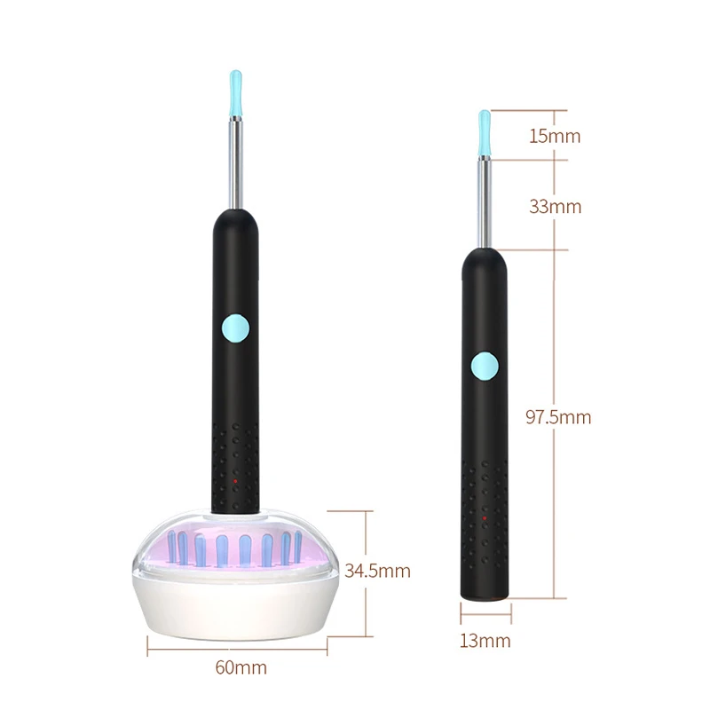 Visual Ear Spoon, Wireless Visual Silicone Ear Spoon Safe Endoscope Earpick with 3 Camera Otoscope Ear Cleaner For Kids Adults image 6