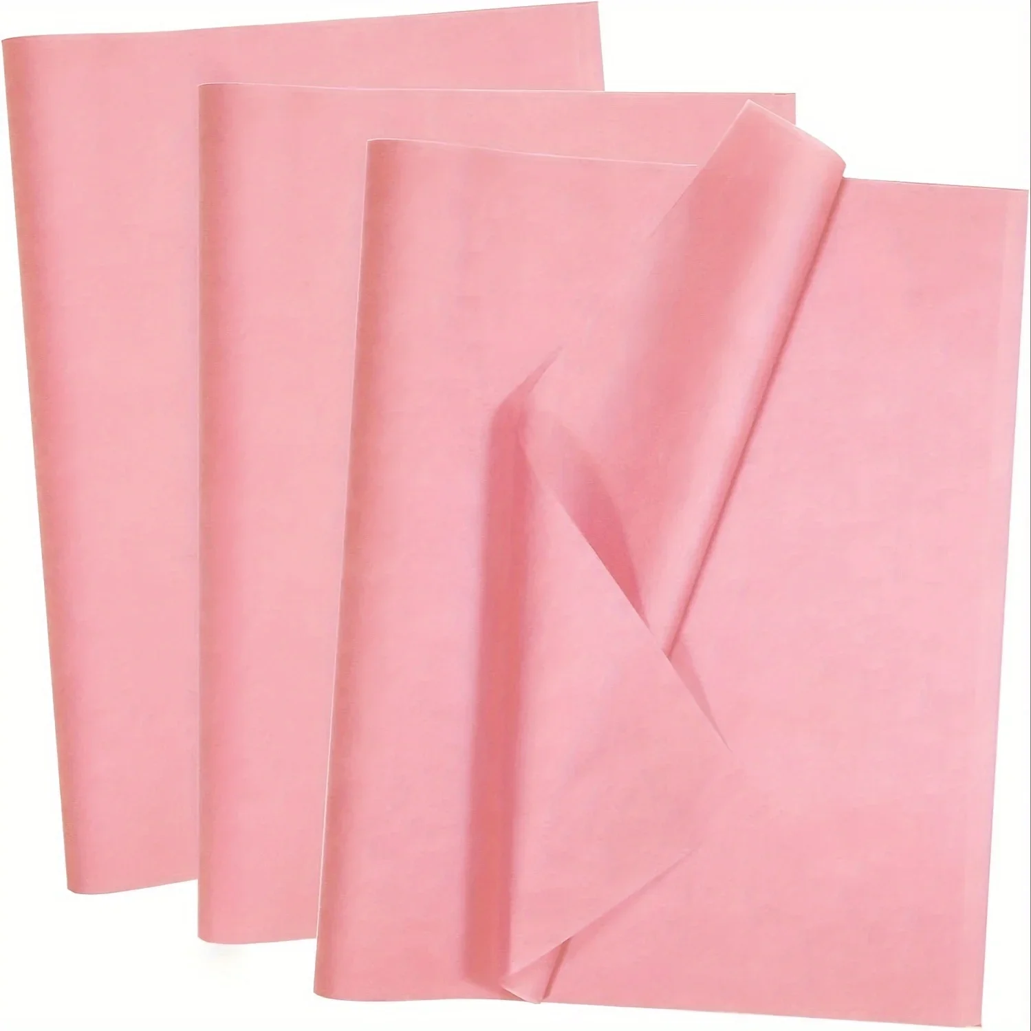 100pcs White Tissue Paper 14X20 Inches Sheets For Gift Bags Packaging Floral Filler Crafts Birthday Wedding Decor(White & Pink)