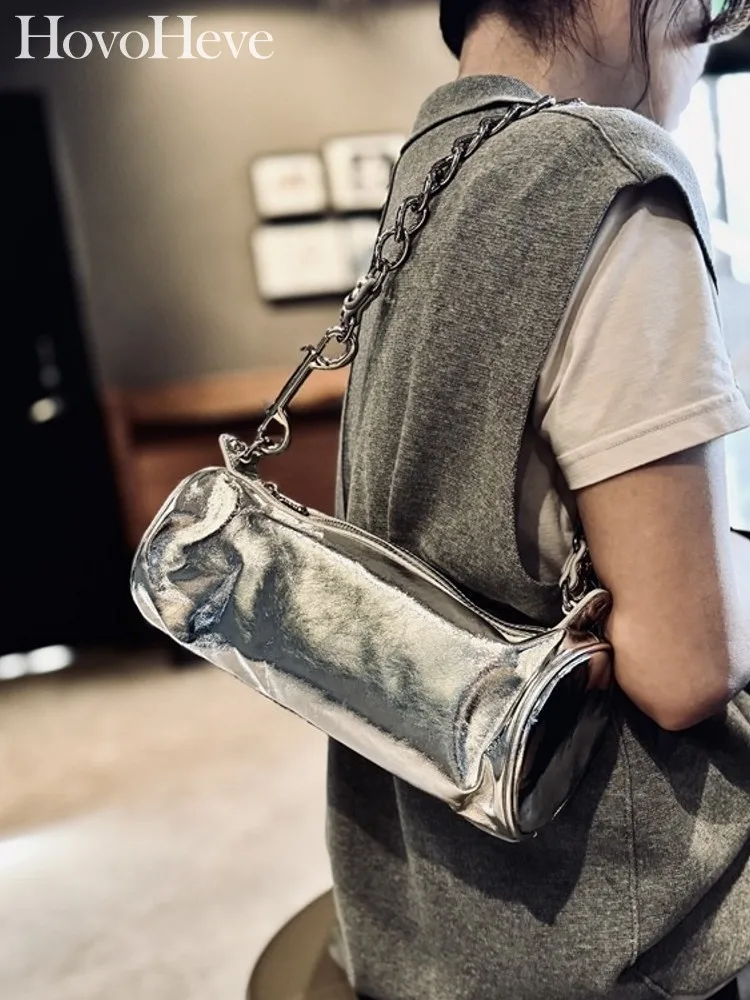 

Элегантная модная женская дизайнерская сумка через плечо из натуральной кожи с цепочкой и молнией, офисная сумка-слинг, сумка-тоут для вечеринок