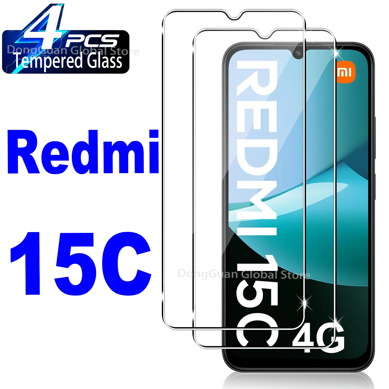 

1/4Pcs Tempered Glass For Xiaomi Redmi 15C 4G Screen Protector Glass Film