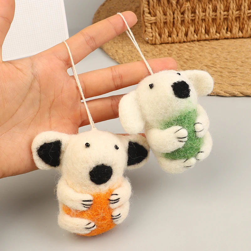 1Pcs Wool Felt Keychain Pendant, Pure Handmade Cute Bag Pendant Doll Key Ring Ornaments Accessories