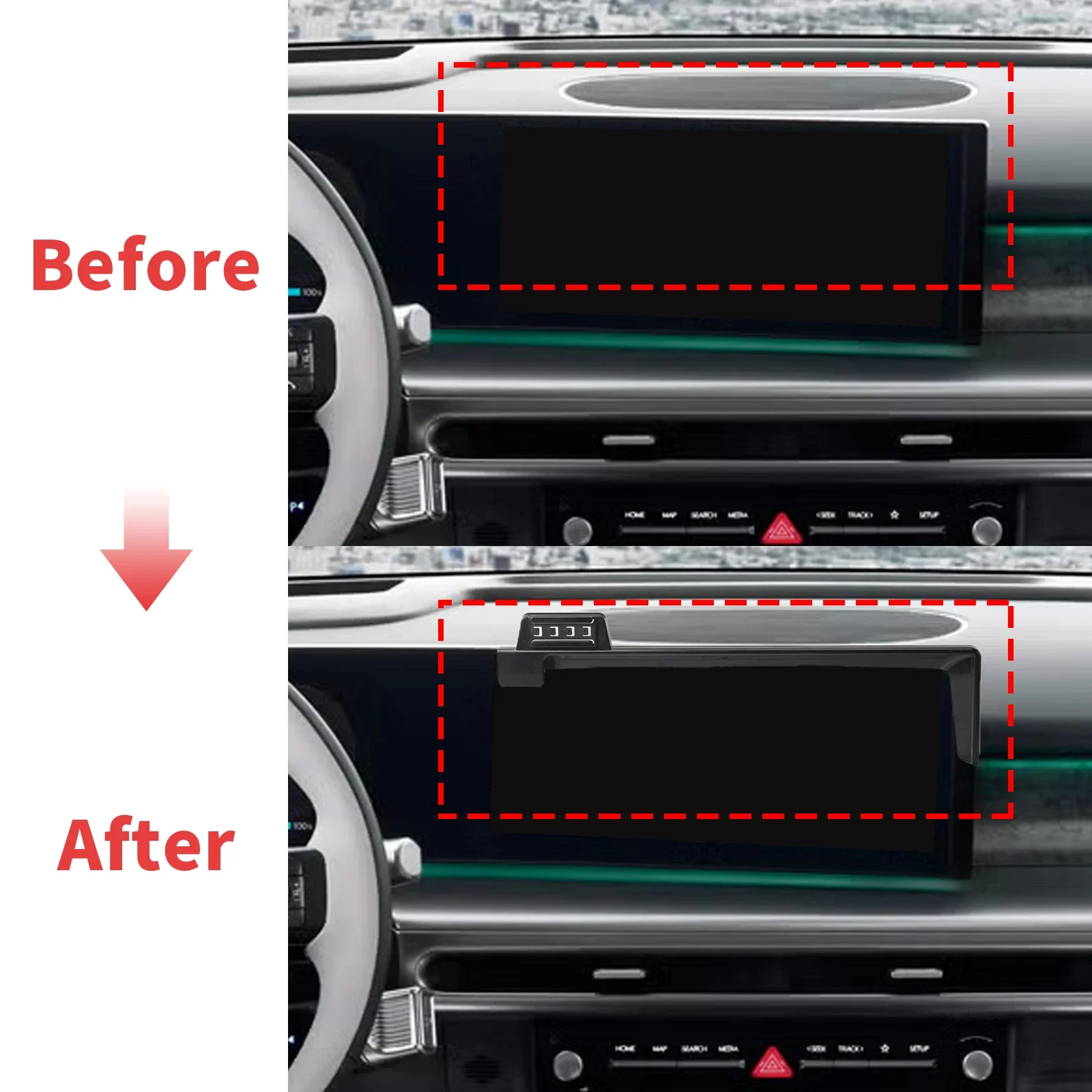 for Hyundai IONIQ 9 2025 2026 2027 Screen Base Mount Phone Holder Dedicated Clip-On Navigation Bracket Car​​ accessoires