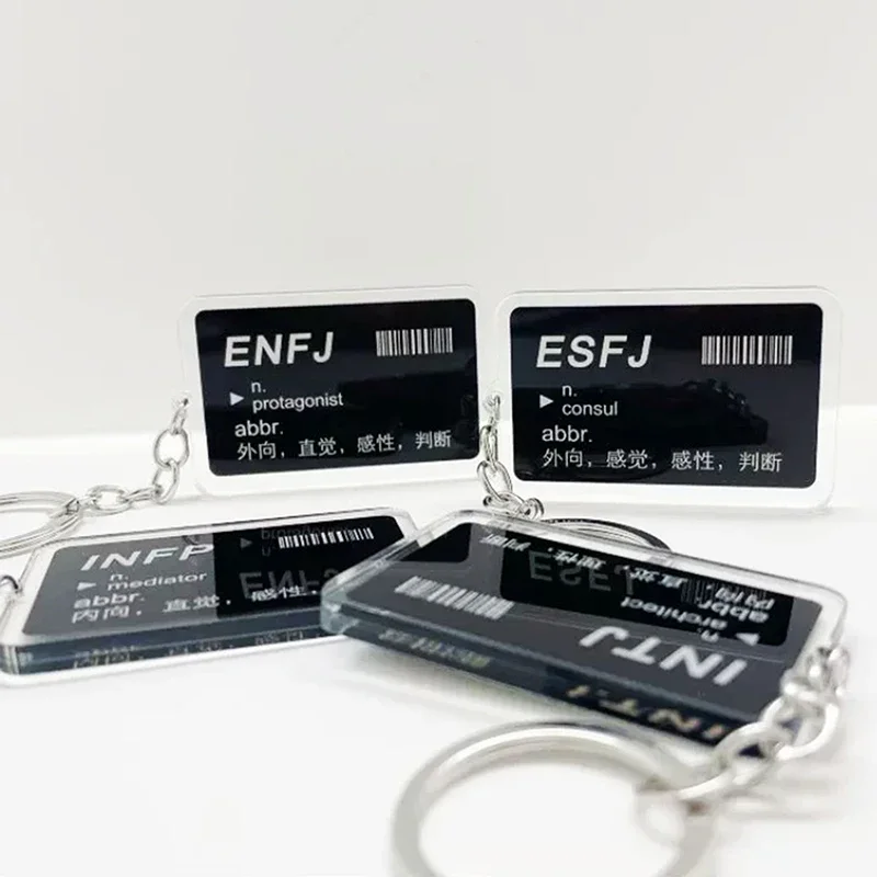 

Funny MBTI 16 Type Personality Acrylic Keychain Pendant For Men Women Car Key Ring Creative Backpack Decoration Student Pendant