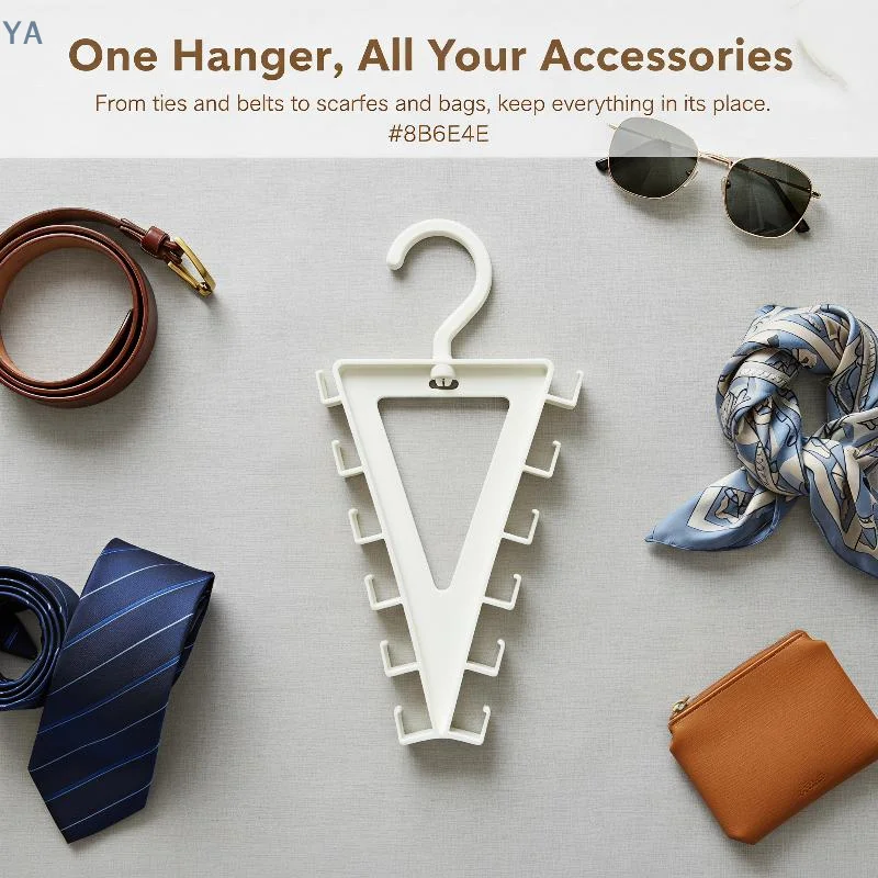 【SA】Over Door Coat Hanger 1/2 PCS V Shaped White 12 Hooks 360° Rotation for Home Office Bag Hat Organizer