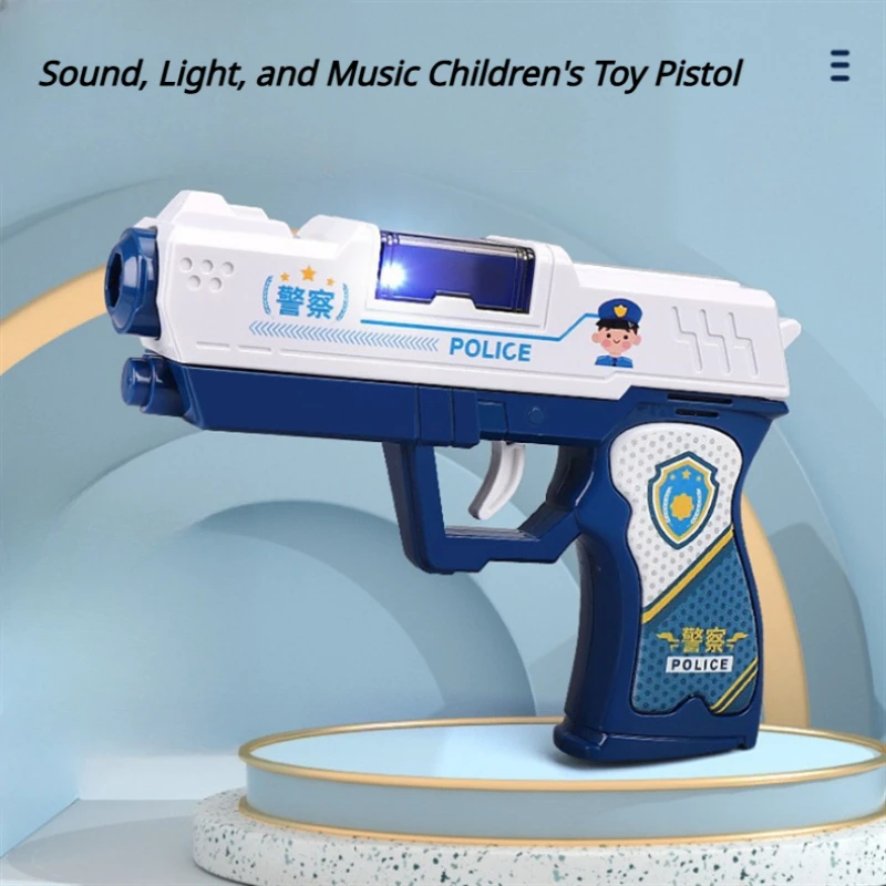 Kids Sound Light Music Children Pistol Toy Projected Non-firing Police Role Playing Props Toy Gun Gift for Boys