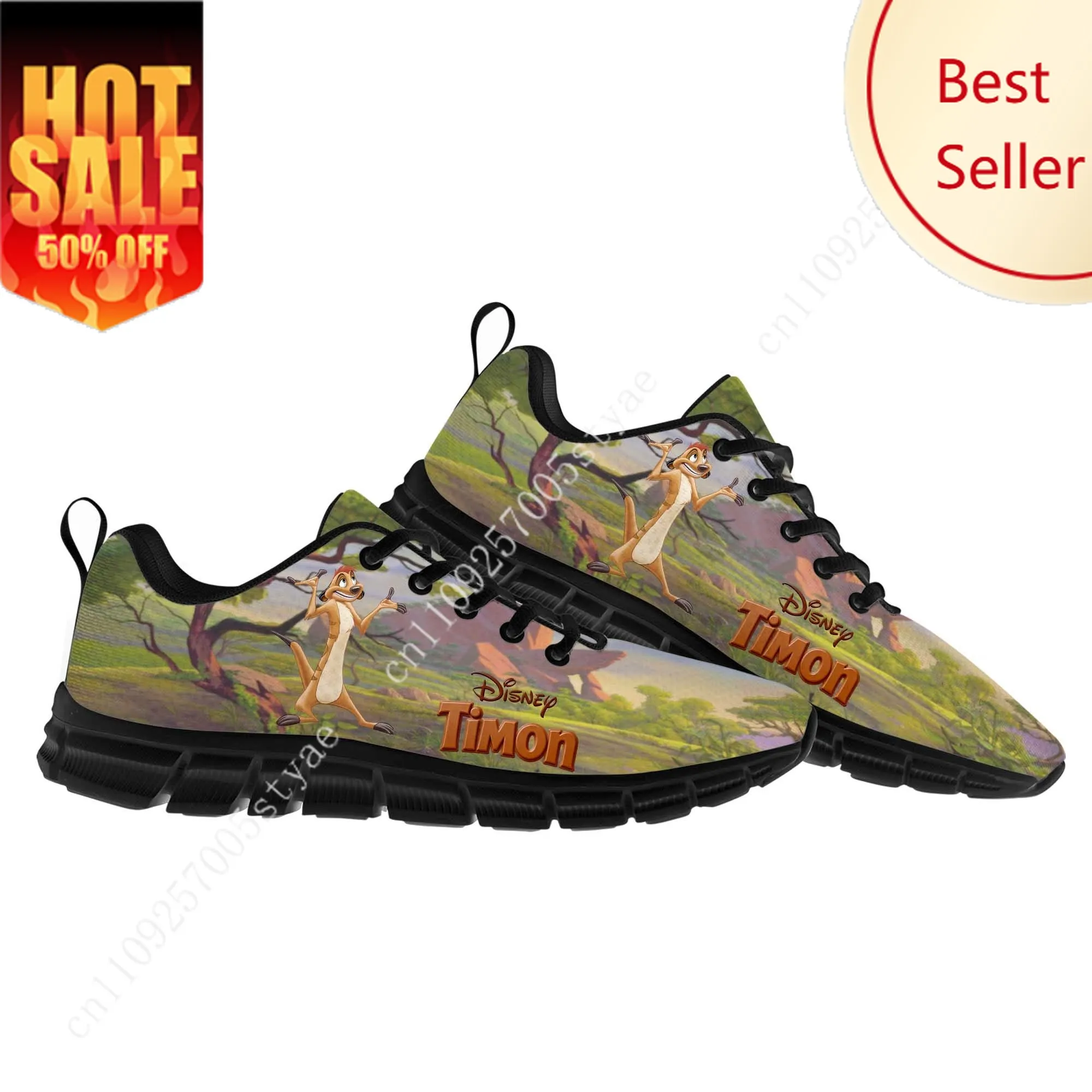 

Timon The Lion King Sports Shoes Disney Cartoon Decorate Sneakers Design Your Photo Logo Text Party Holiday Gifts Custom Shoe