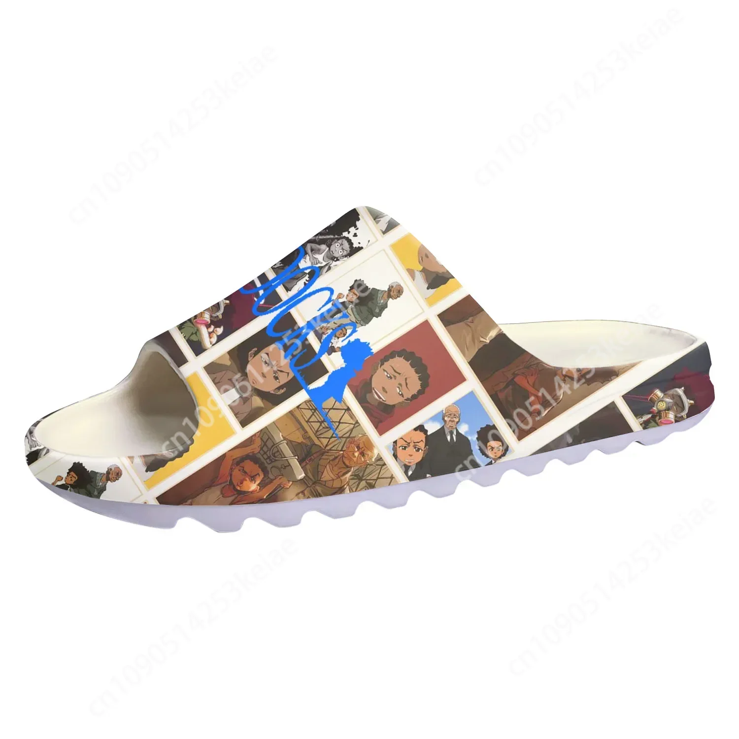 Boondocks Huey Riley Freeman Soft Sole Sllipers Men Women Teenager Home Clogs Anime Step In Water Shoe On Shit Customize Sandals