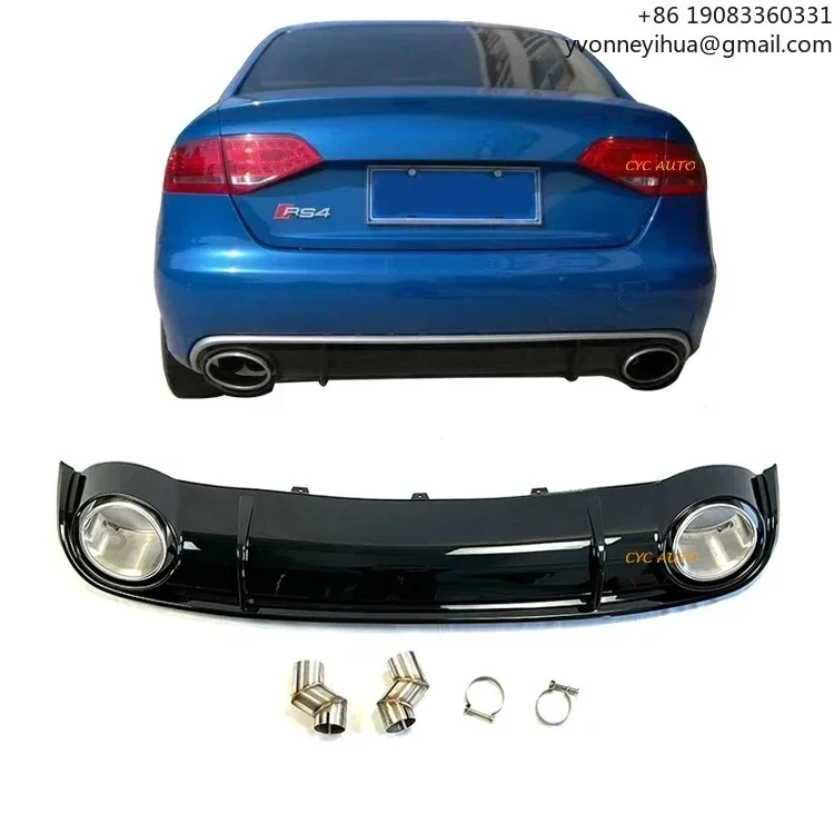 

A4 B8 Upgrade Rear Diffuser For Audi A4 Facelift RS4 Style Rear Diffuser Normal 2008 2009 2011 2012
