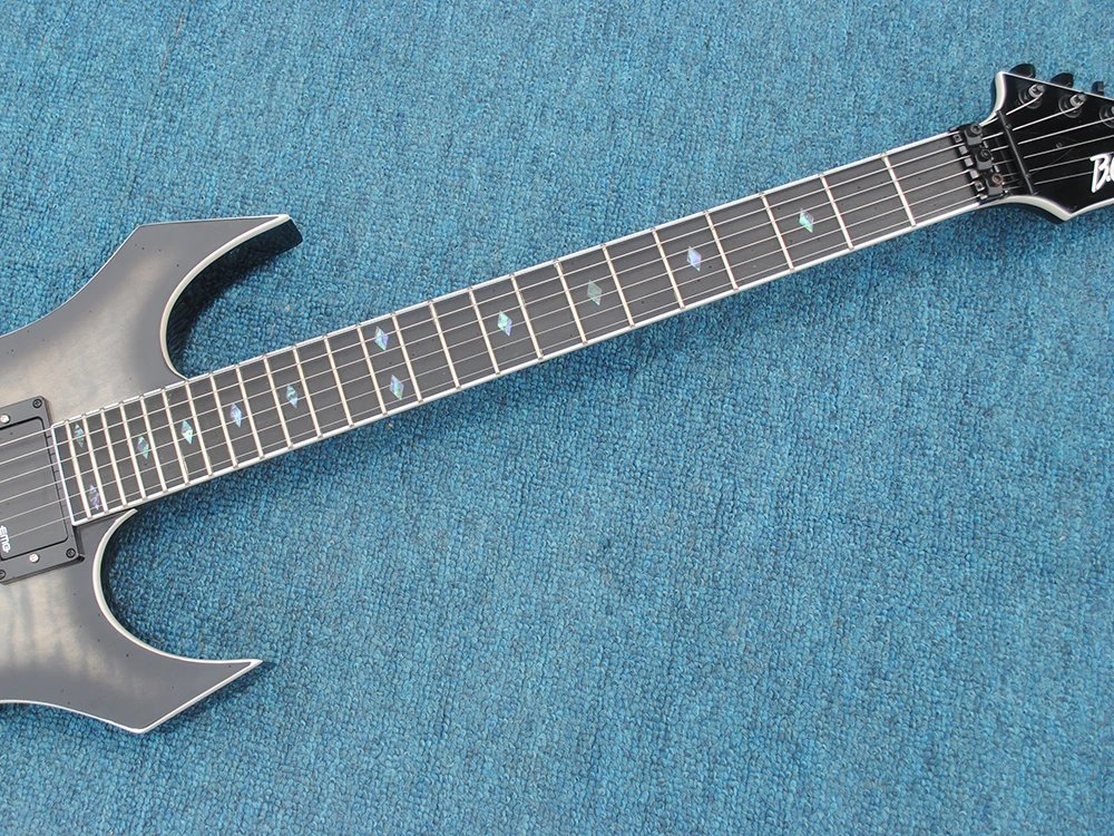 In stock B.O.C.RICH gray Flame Maple Top shaped electric guitar, active pickup, need more pictures Contact seller, fast shippin