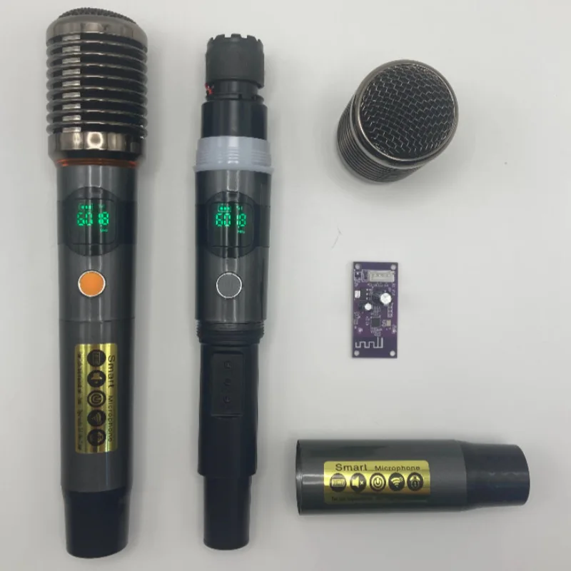 LEEDOAR HT-99 Wireless Black Handheld Microphone (1-to-2) 2.4GHZ Metal Case for Singing, Performances, and Trolley Speakers