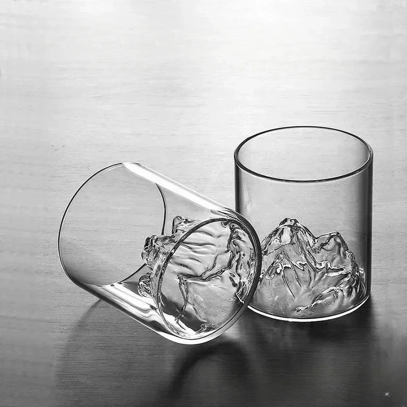 Mountain View Glass Cup Fuji Mountain Tibetan Mountain Cup  Japanese Whiskey Wine Cup Household High Beauty Water Bottle