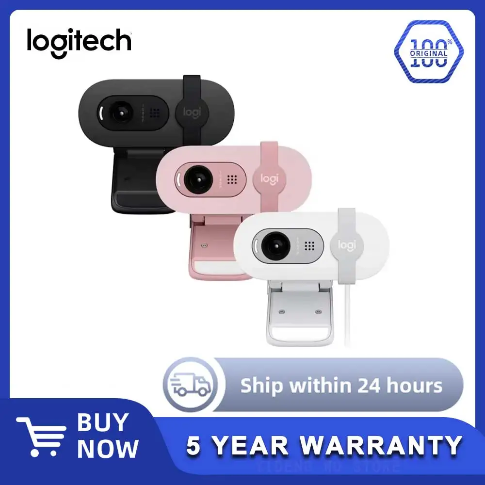 

Веб-камера Logitech Brio 90 HD 1080p с автоматической балансировкой света, встроенным затвором конфиденциальности и встроенным микрофоном