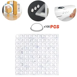 100PCS Self Adhesive Transparent Door Stops Rubber Damper Buffer Cabinet Bumpers Silicone Furniture Pads Cushion Protective Pads