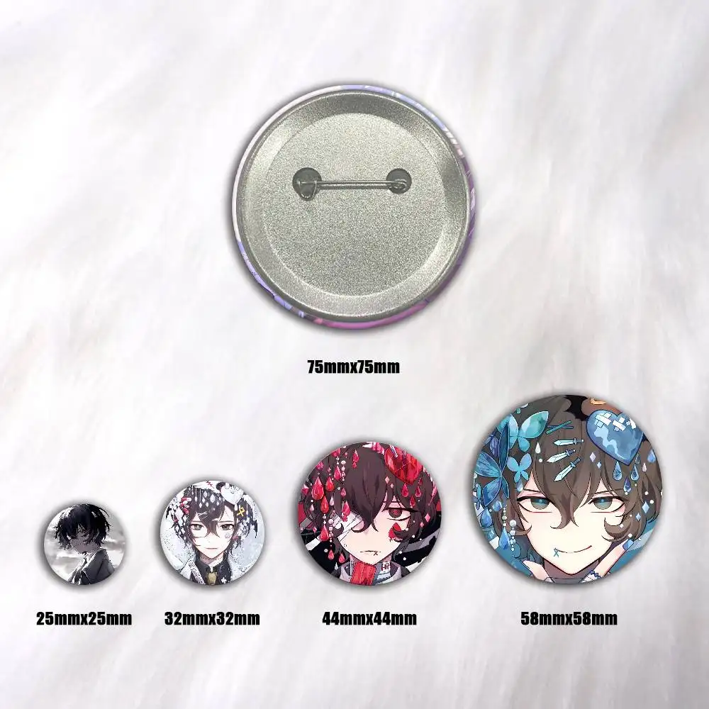 Anime B-Bungo Stray Dogs Cute Dazai Osamu Badge Tinplate DIY Backpack Clothing Accessories Jewelry Pins