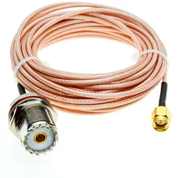 RG316 SMA macho a PL259 SO239 PL-259, mampara UHF hembra PL259, 50 Ohm, puente de baja pérdida, Cable coaxial RF