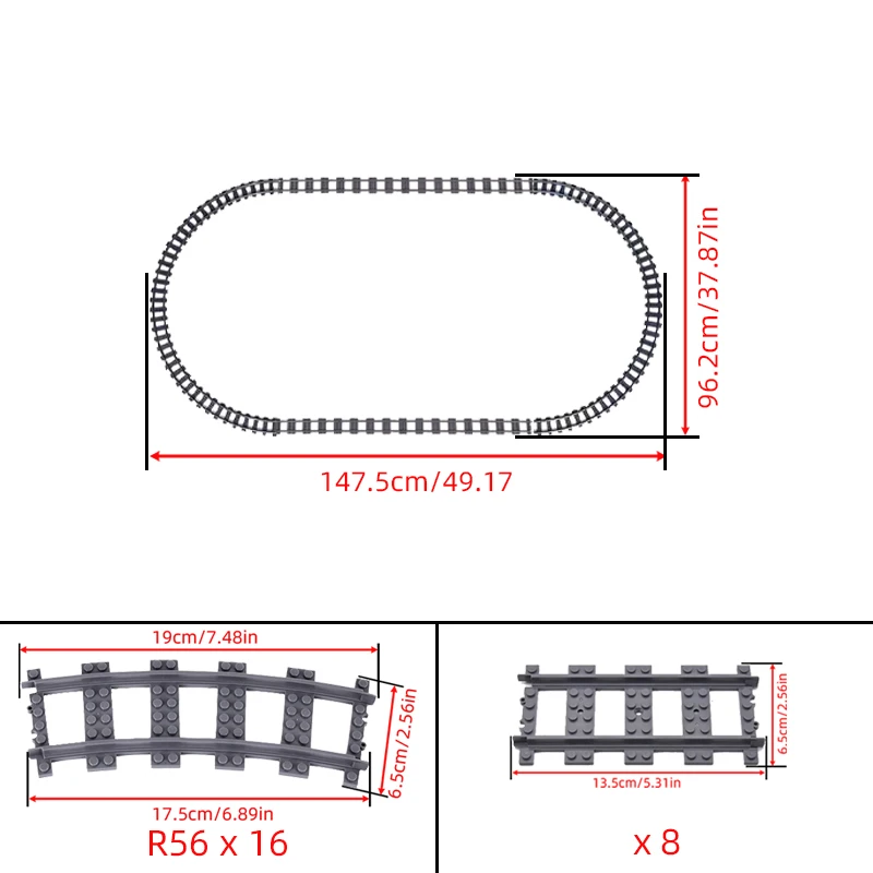 Moc criativo especialista idéias trem da cidade faixas retas curvadas elipse cruzam trilhos tijolos blocos de construção brinquedos diy para crianças gif