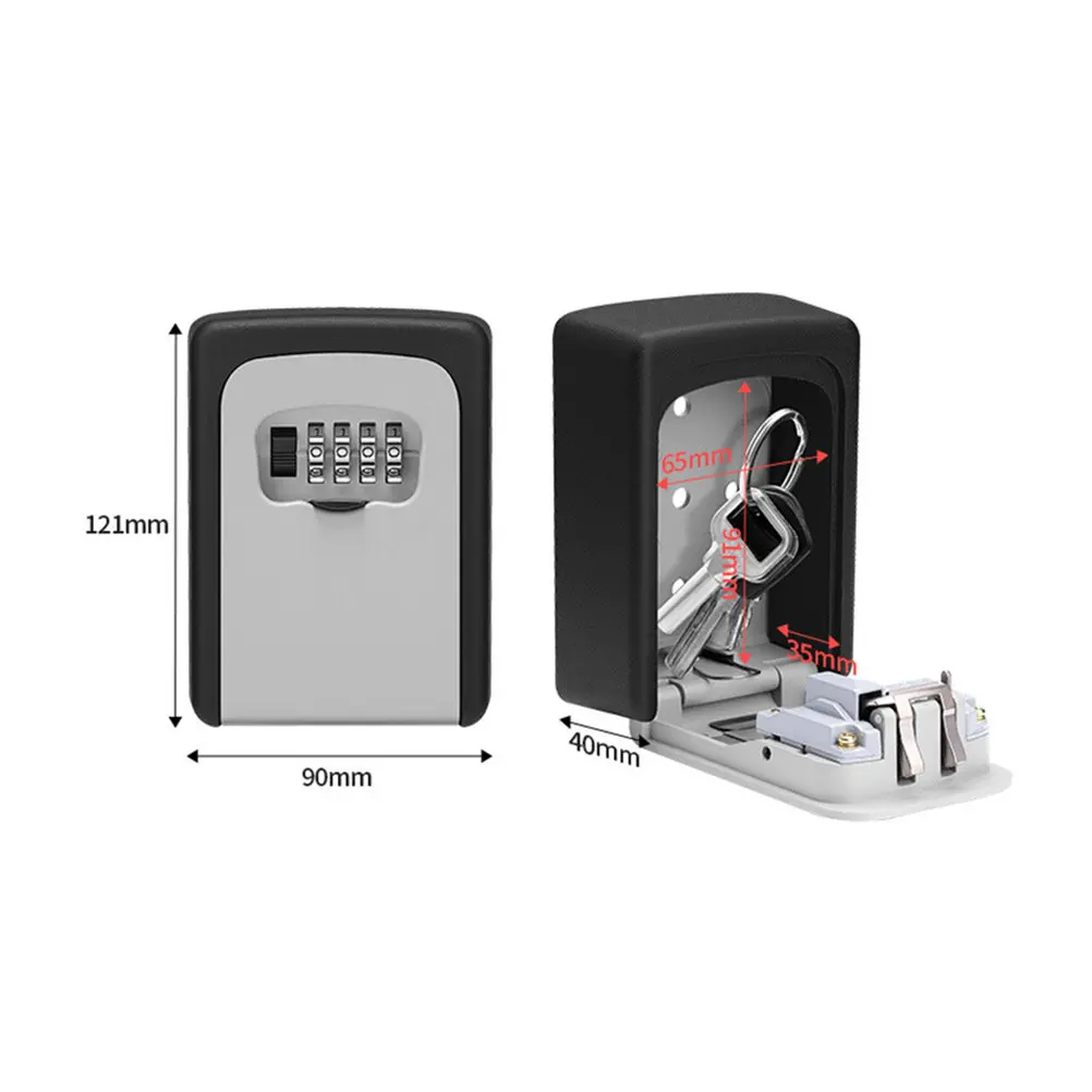 Wall Mounted Key Lock Box Digital Code Access for House Keys Outdoor Indoor Weather Resistant Secure Key Storage Safe Box