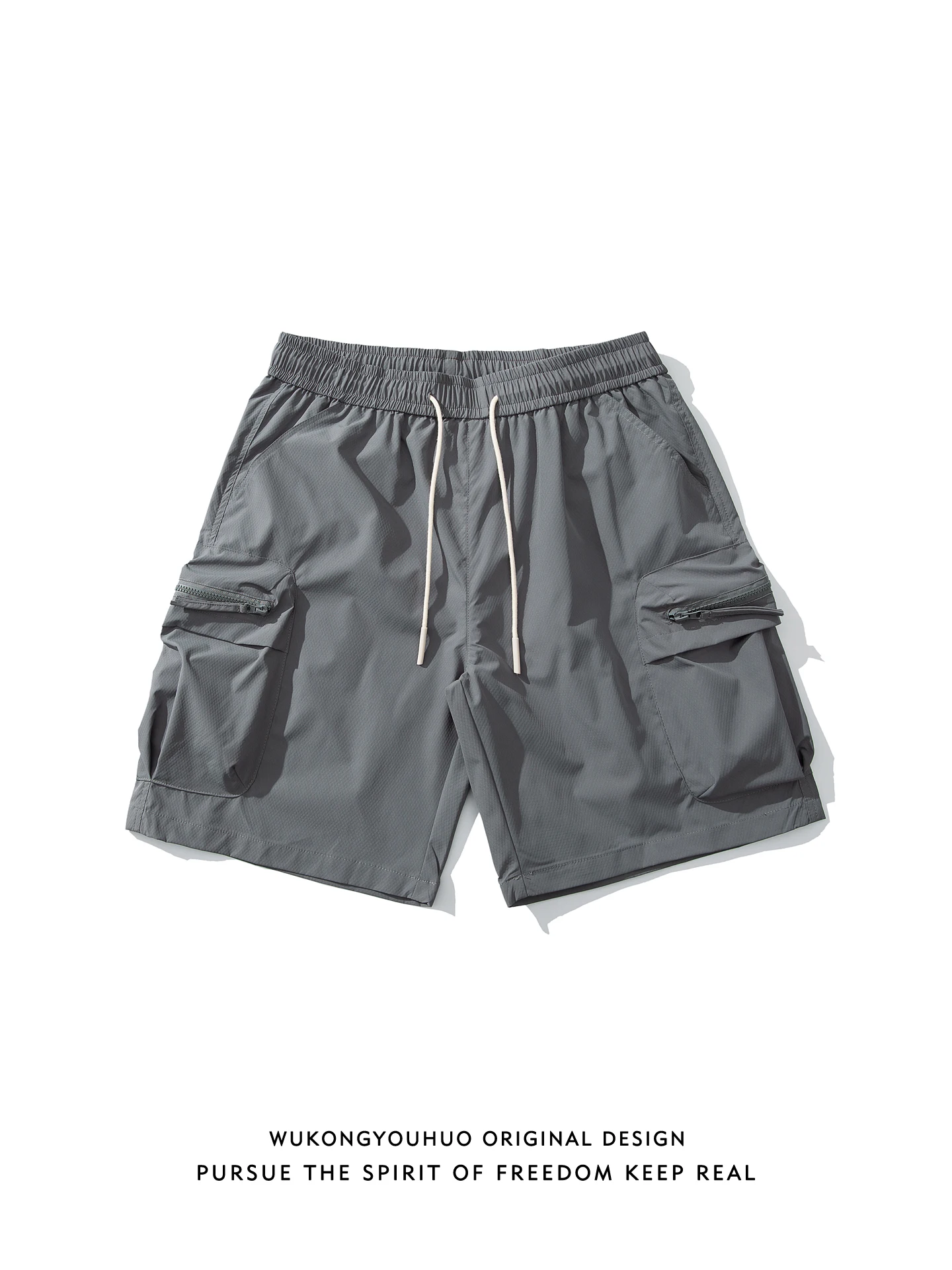 

Мужские повседневные уличные брюки с эластичным поясом на шнурке, прямые штанины, летняя модная коллекция бренда Guan Kong, в наличии