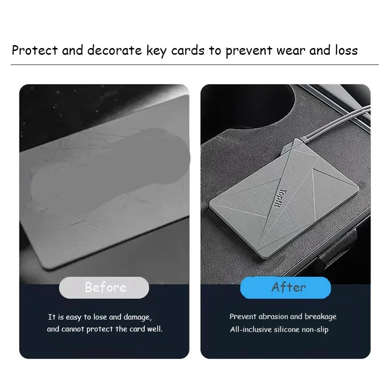 Herval Silicone Key Case For Tesla Model 3 Model Y Key Card Holder Protector Cover Card Holder 2022 2023 Car Accessories