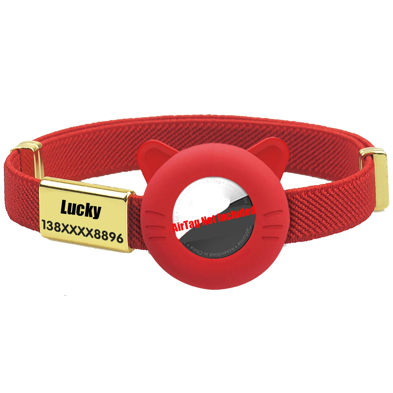 Neues Breakaway AirTag Tracker Katzenhalsband, kostenloses individuelles Namensschild, Kätzchenhalsband mit GPS-Halterung, verstellbare Anti-Verlust-Haustierhalsbänder – Detail 15