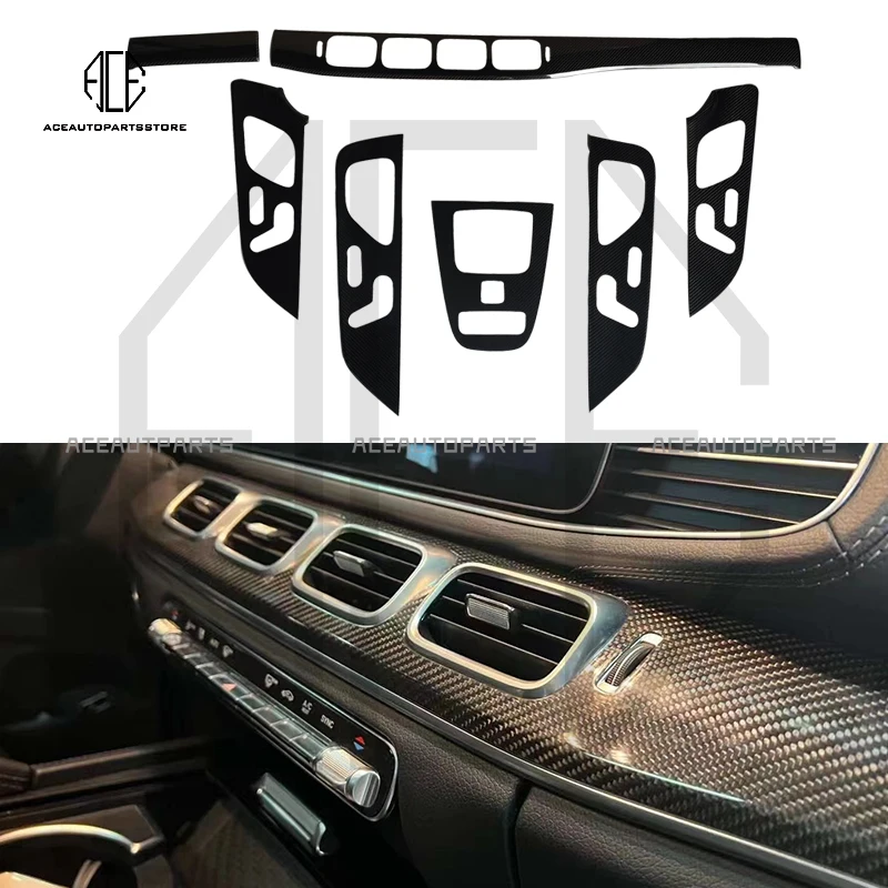 

Для Mercedes Benz GLE W167 GLS X167 2020-2022 комплект отделки салона из сухого углеродного волокна, 7 шт.