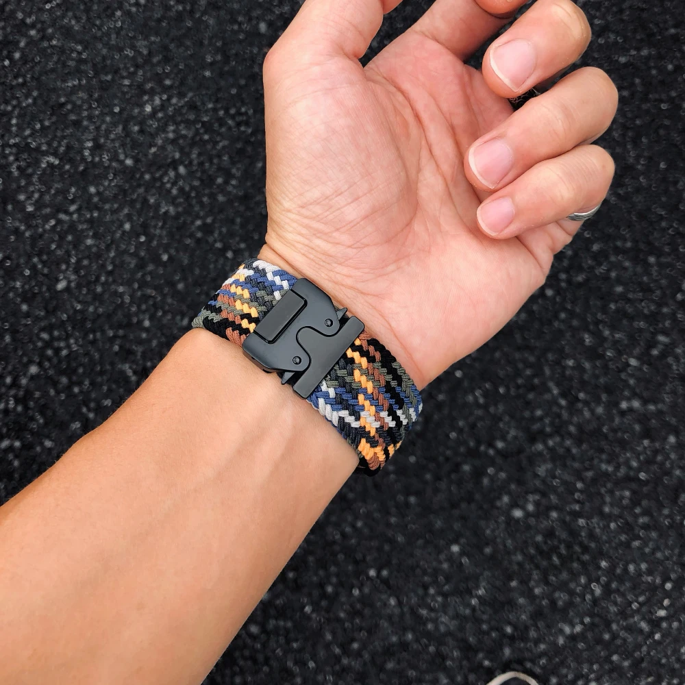 New Nylon Strap For Apple Watch Ultra Band 49mm 46mm 45mm 44mm 40mm 41mm 42mm Adjustable Bracelet correa Series10 9 5 4 6 7 8 SE