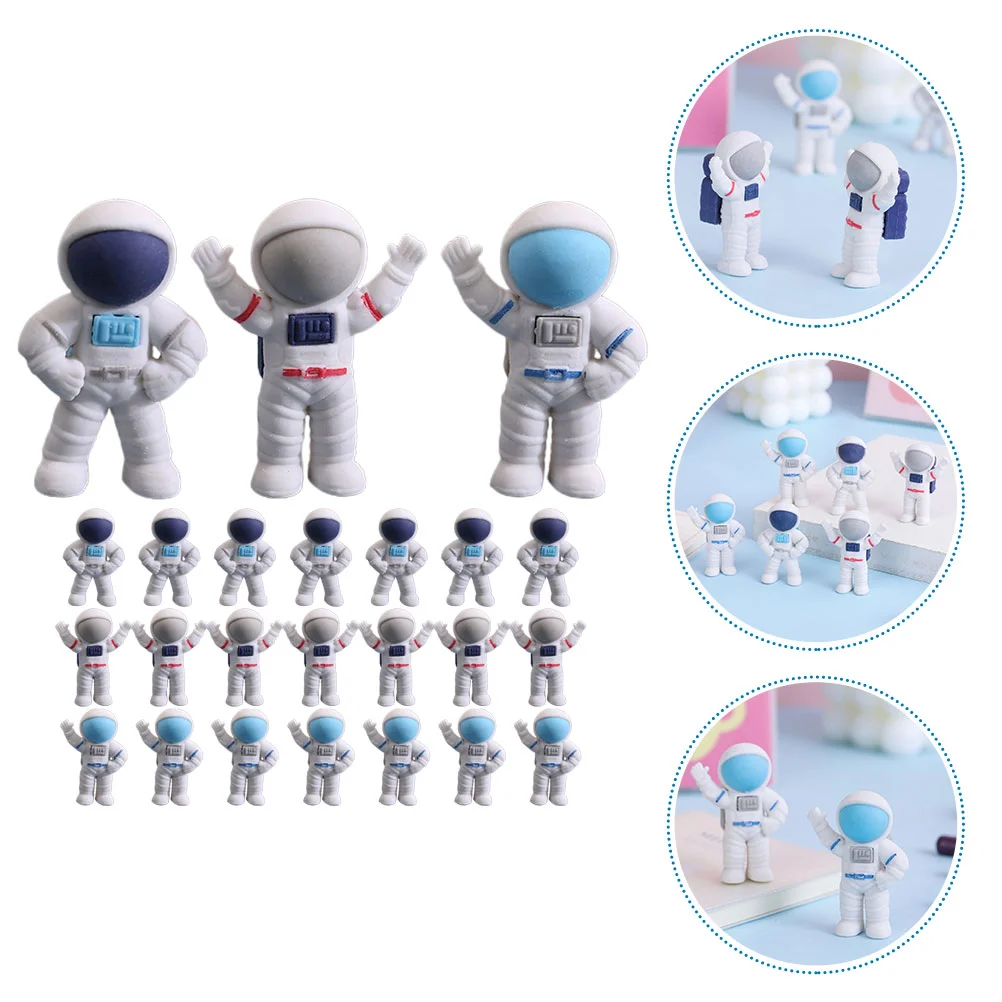 24 Pcs Astronaut Eraser Gift Small Erasers Fun for Students Bulk Pencil Adorable Lovely Pupils Novelty