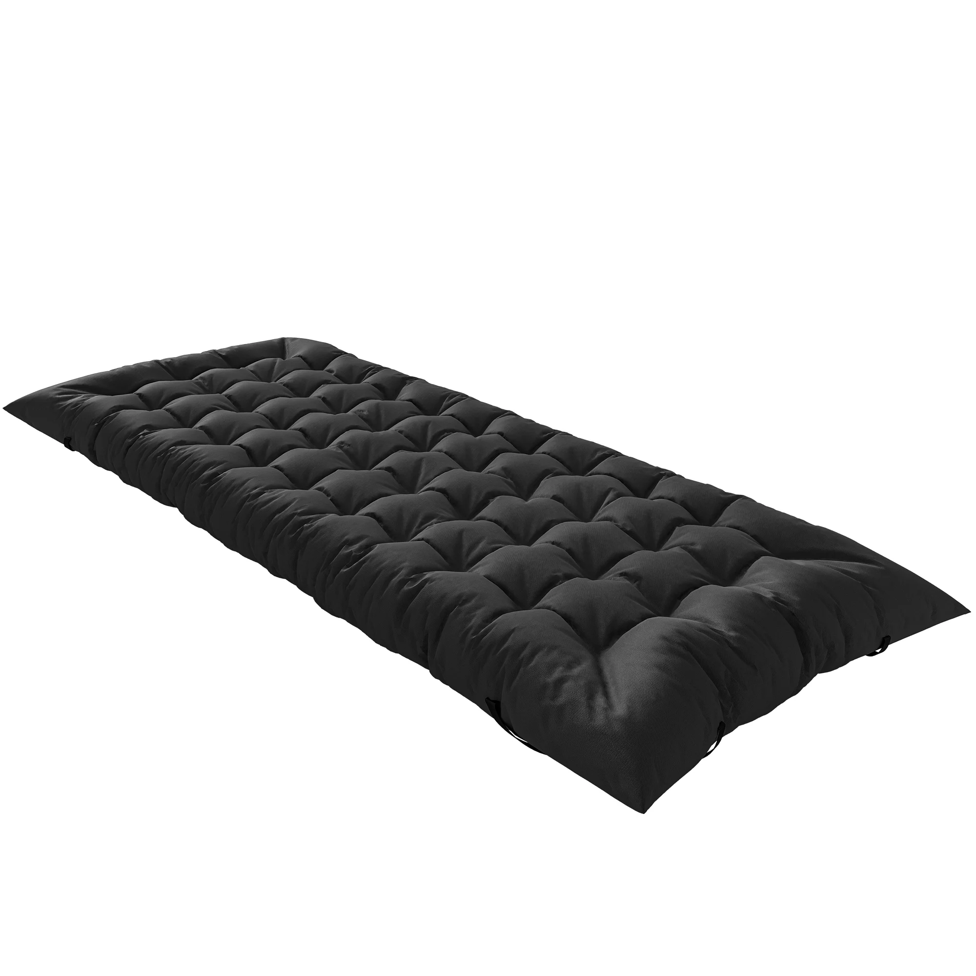 Outsunny Opvouwbare Campingmat Campingmatras met riemen Zwart